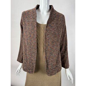 Vintage Style Womens Open Front Knit Cardigan Jacket Brown & Multi-Color Perfect